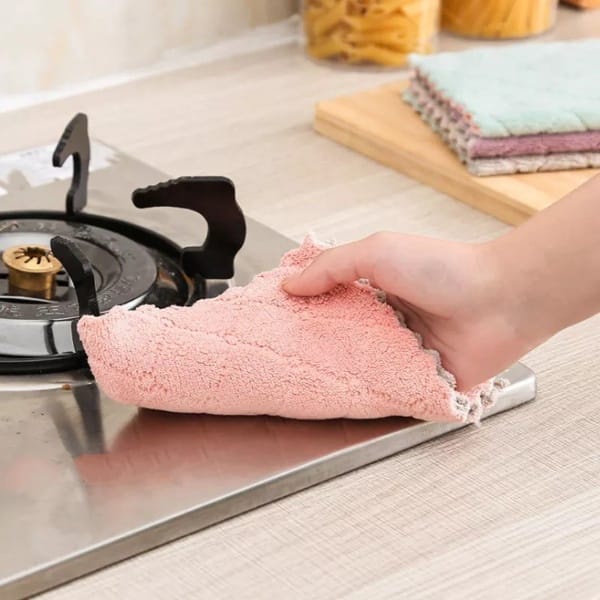 Kain Lap Microfiber Cuci Piring Anti Minyak Dapur Tangan Serbaguna Serap Air