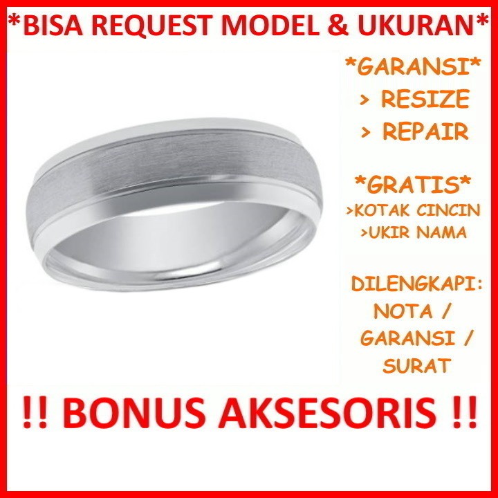 Gratis Tulis Ukir Nama Bisa Pesan Model Garansi Silver Asli Cincin Kawin Perak Nikah Tunangan Id436