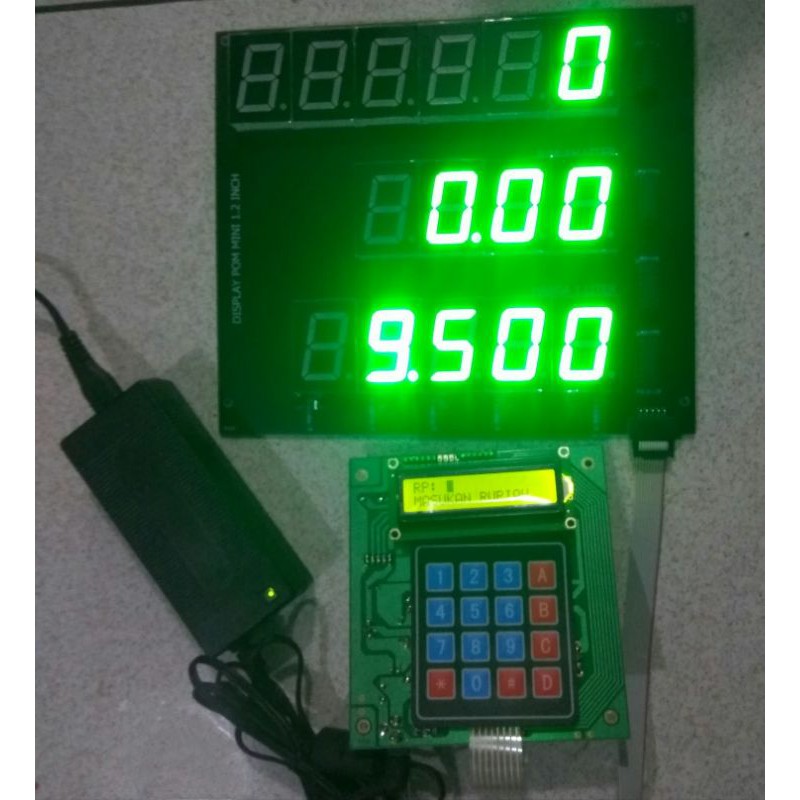 cpu display hijau dan adaptor pertamini pom mini