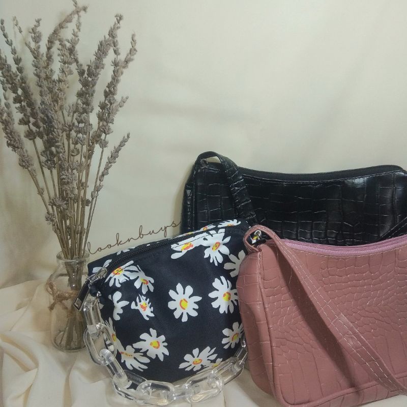 Shoulderbag Daisy / Shoulderbag Croco / Shoulderbag Simpel / Hobo Bag