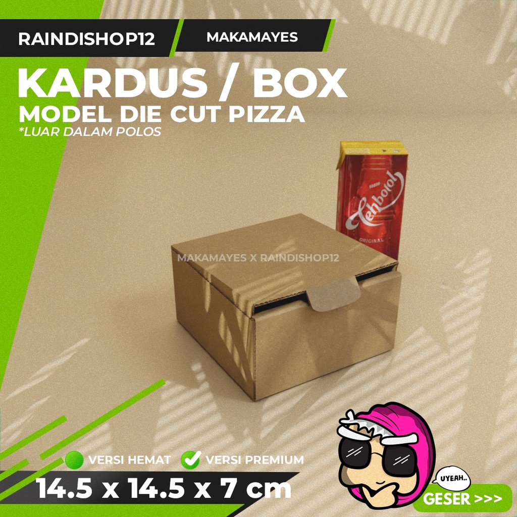 

(MIN 10 PCS) BOX 14.5 X 14.5 X 7 CM KARDUS DIE CUT PIZZA KEMASAN PACKAGING KADO