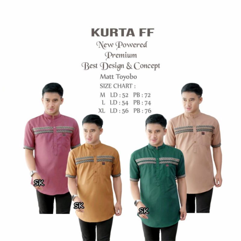 Koko Kurta Lengan Pendek Matt Katun  Adem Tebal Terlaris