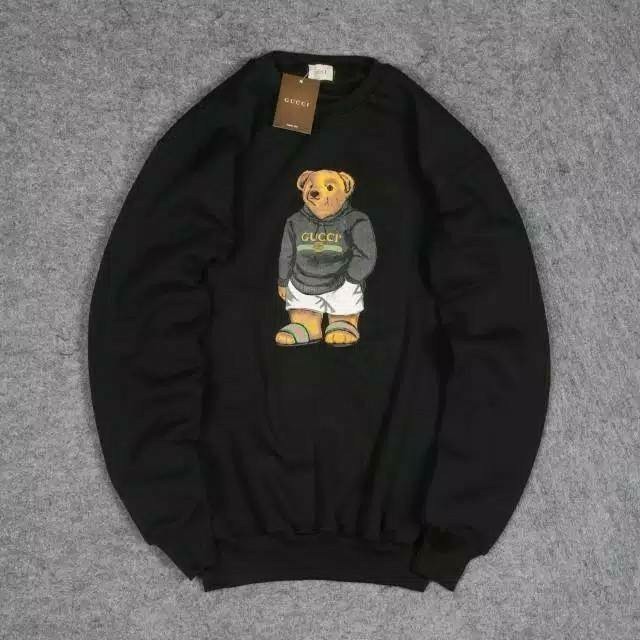 Jaket Sweater Crewneck GCC BEAR PICT – Black Edition Fashion Trendy Casual Pria Good Brand Quality