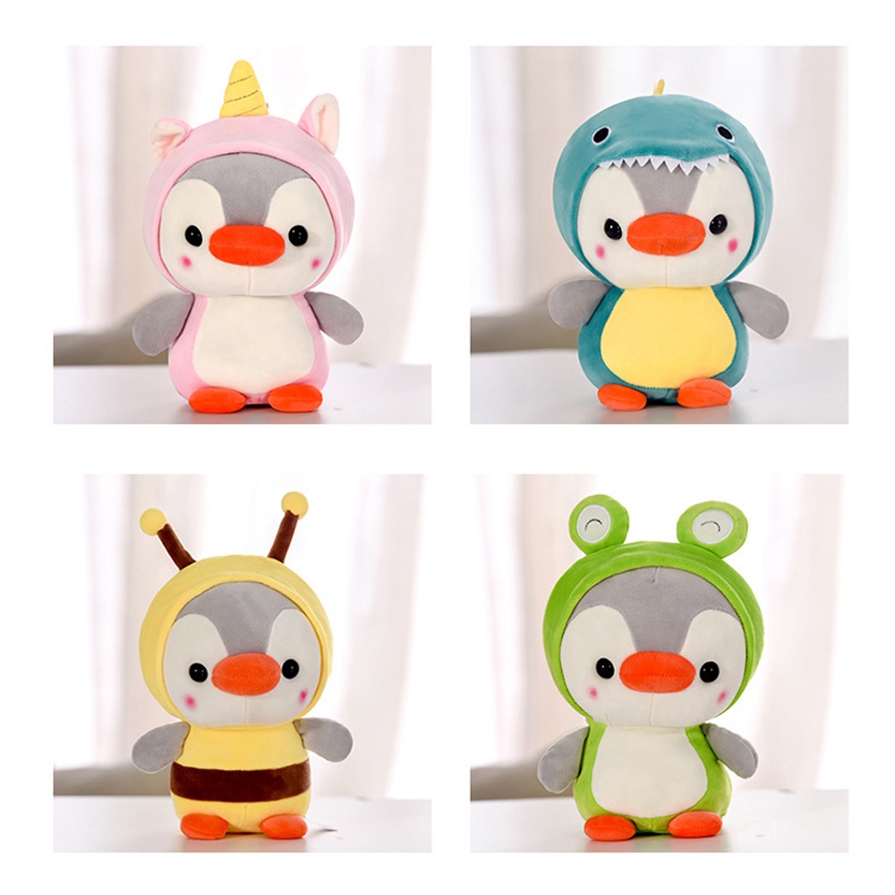 Needway  Cute Stuffed Toy Kids Toys Penguin Cosplay Frog Penguin Plush Toy Children Gifts Animal Doll Small Gift for Friend Keychain 13/25cm Penguin Cosplay Bee