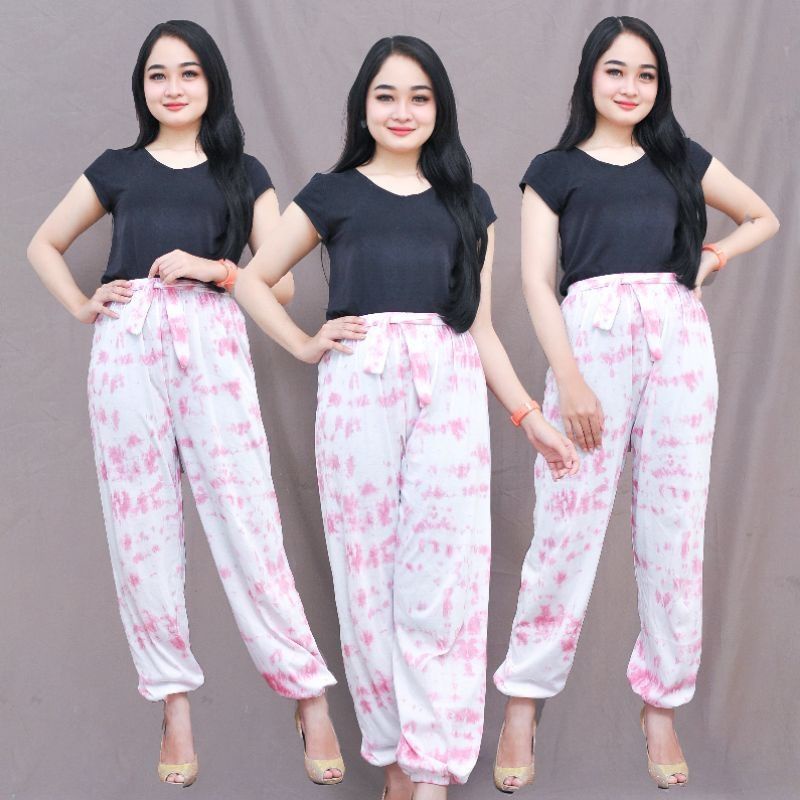 Celana Kulot Tie Dye/Joger pants soft tie dye wanita dewasa/celana top bali tie dye