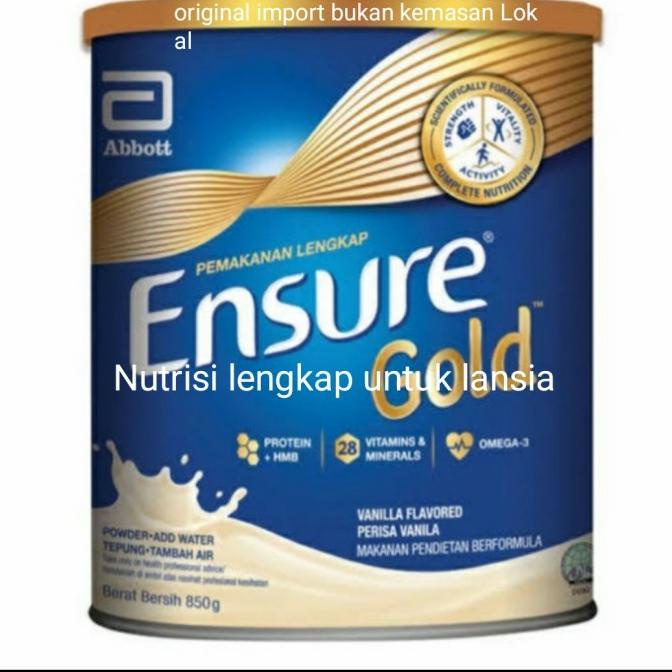 

[COD] Ensure Gold Vanilla 850 gr original import Nutrisi lengkap [COD]