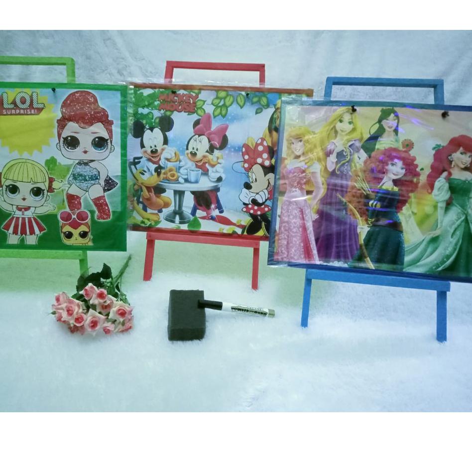 

[NU408] papan tulis white board / white board anak karakter 30x40 ( plus penyangga dan spidol ) [td -244]