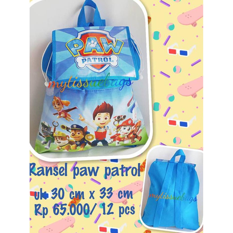 

TERLARIS souvenir ultah tas ransel paw patrol/paw patrol goodie bag