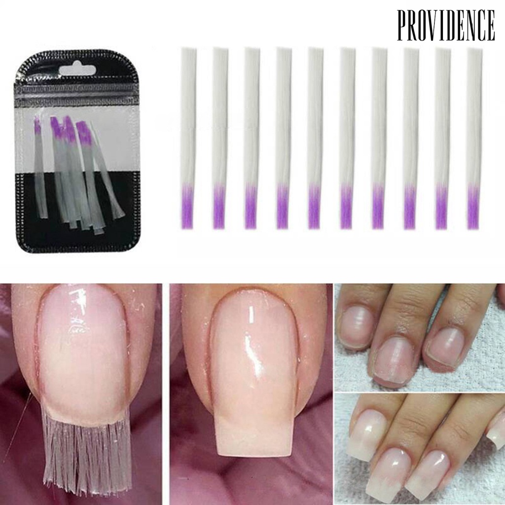 Providence 10Pcs Nail Extension Fiber Flexible Nail Art Fiber Quick Extension Glass Gel Sticker for Nail Salon