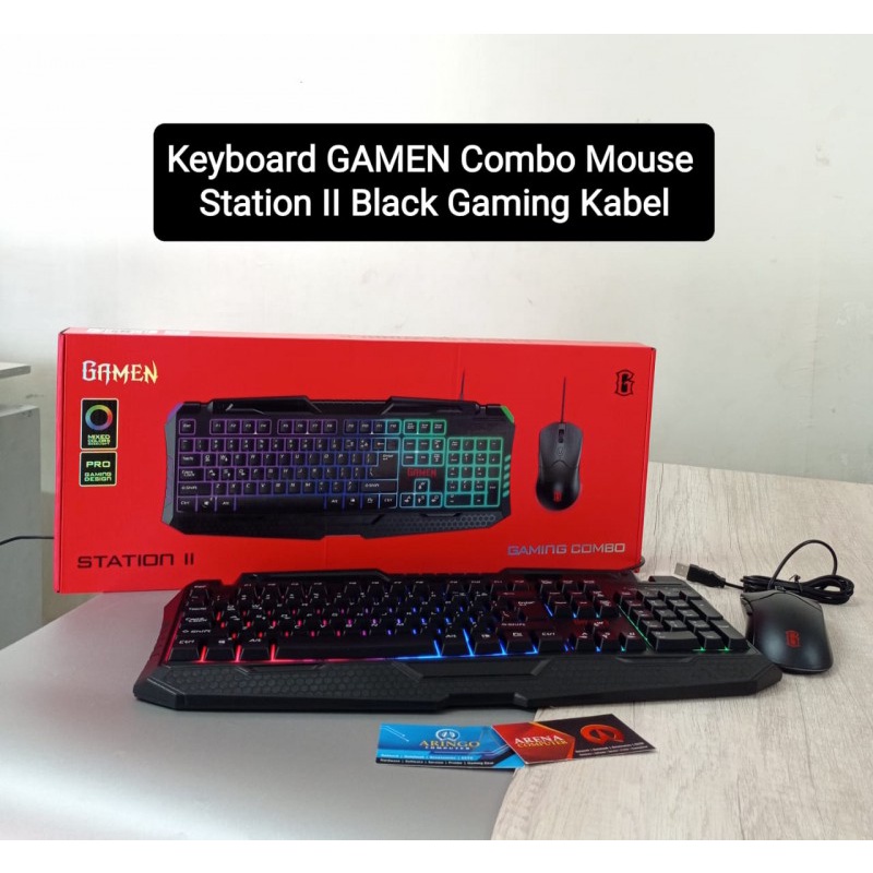 Keyboard GAMEN Gaming Combo Mouse Station II Black Kabel