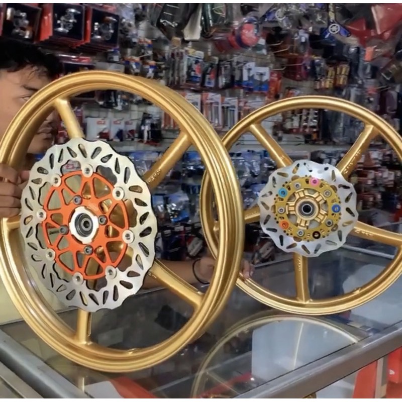 VELG SET RCB MX KING 160/160 17 PNP TIGER CB150R DENGAN PIRINGAN BELAKANG