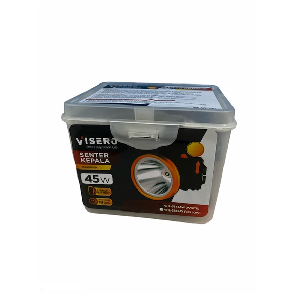 Visero Senter Kepala LED Super Terang VHL-5345AW Lampu PUTIH 45 Watt Super LED Rechargeable