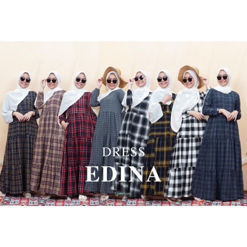 Edina Dress Flanel Greenism Ratuhijab Sale Diskon Lebaran