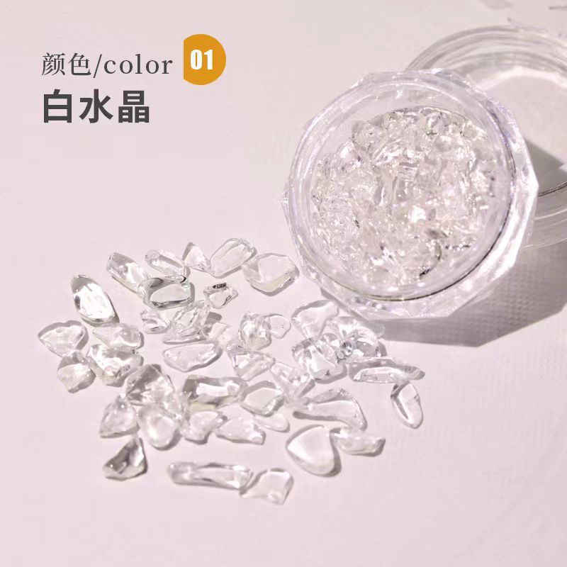 Batu Permata Kristal Natural Clear Japan Nails / Hiasan Stone Nail Art Gaya Jepang Nail Acc Nail Charm