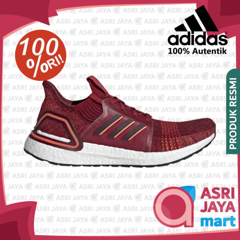 Sepatu Adidas Running Ultraboost 19 Merah Burgundy Original
