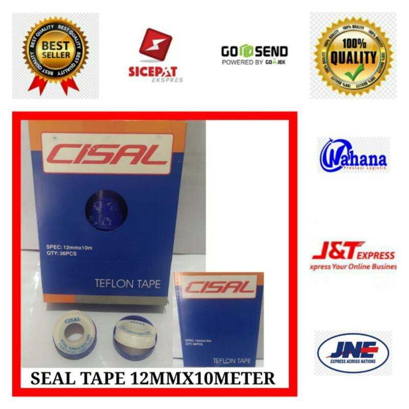 SEAL TAPE 10 METER CISAL HARGA 1 KOTAK ISI 36 PCS BAGUS MURAH