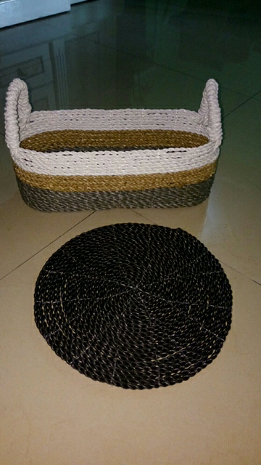 Keranjang Oval Seagrass / Cover Topless/tempat Aqua (1 Pcs)