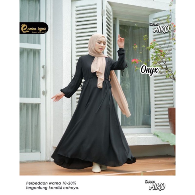 EMKA HIJAB READY Gamis Aiko Dress Original by Emka Hijab Original GAMIS LENGAN BALON EDISI LAMA