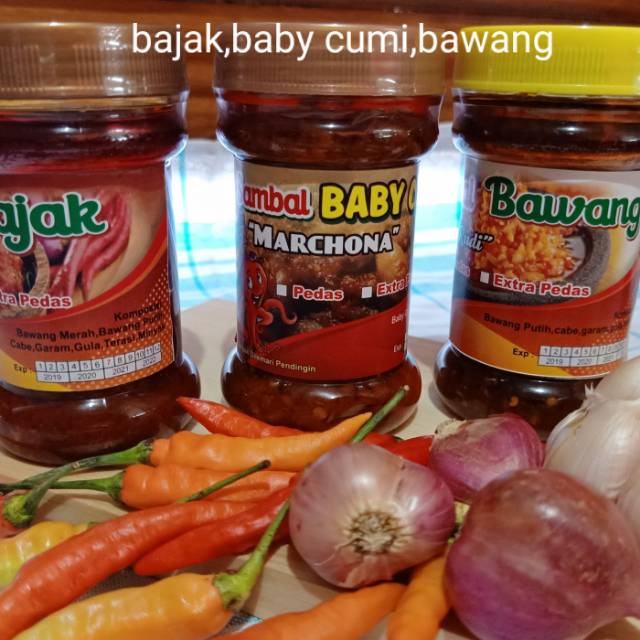 

Paket hemat isi 3 sambal (bajak,babycumi,bawang)