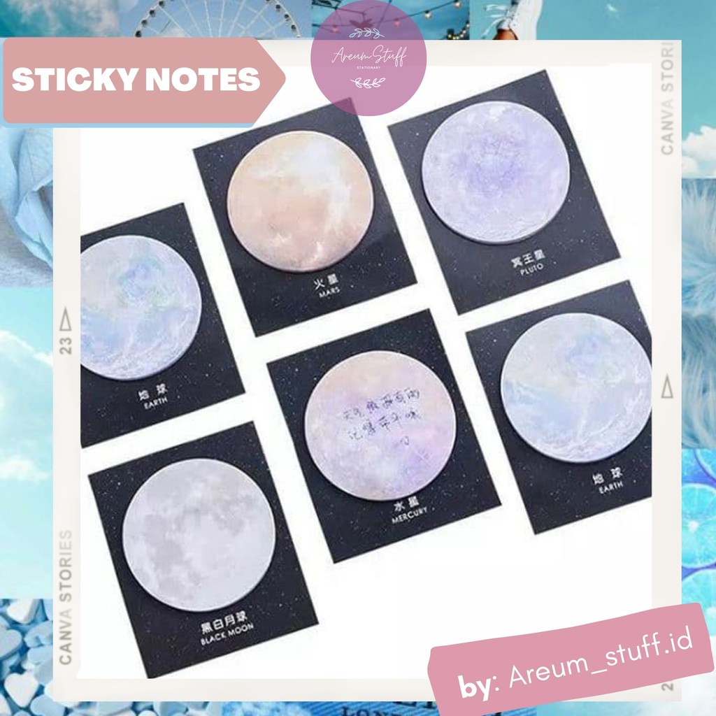 

PLANET SERIES AESTHETIC STICKY NOTES