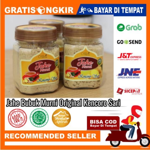 Jahe bubuk Murni Kencono Sari Organik 100% Jahe Murni Pilihan Terbaik isi 100 gram