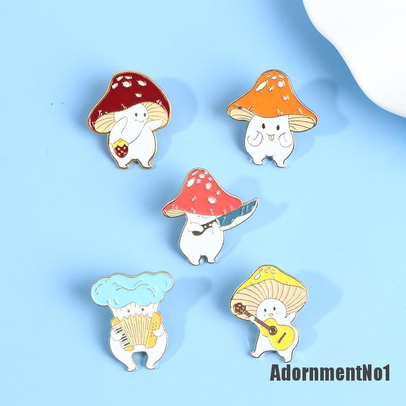 (Adornmentno1) Bros Pin Enamel Bentuk Jamur Untuk Wanita