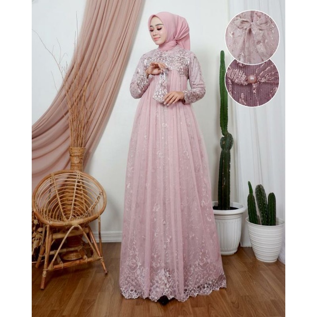 GAMIS BRUKAT TILLE MIX TUTU LAYLA - GAMIS TILLE PESTA - GAMIS TILLE KEKINIAN