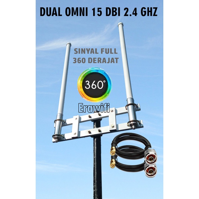 Antena Wifi Mimo Dual Omni Directional 2.4 Ghz 360 Derajat
