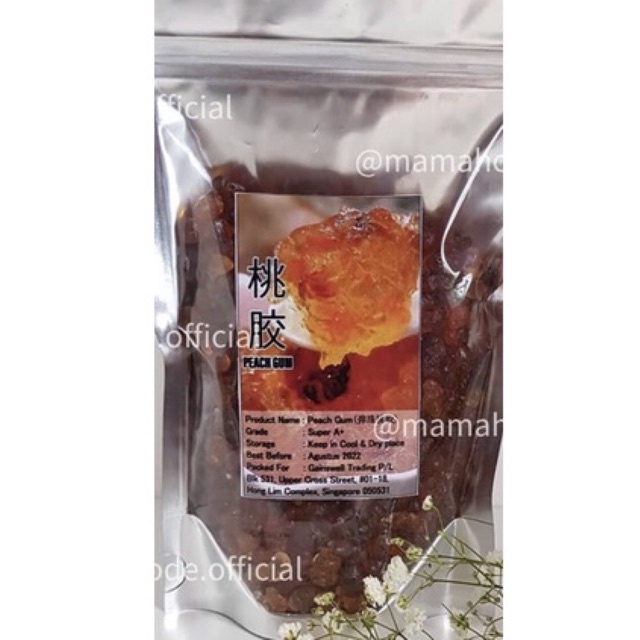 

peach gum kualitas terbaik grade super a+ grade a lisensi singapur singapore asli bagus collagen dessert murah