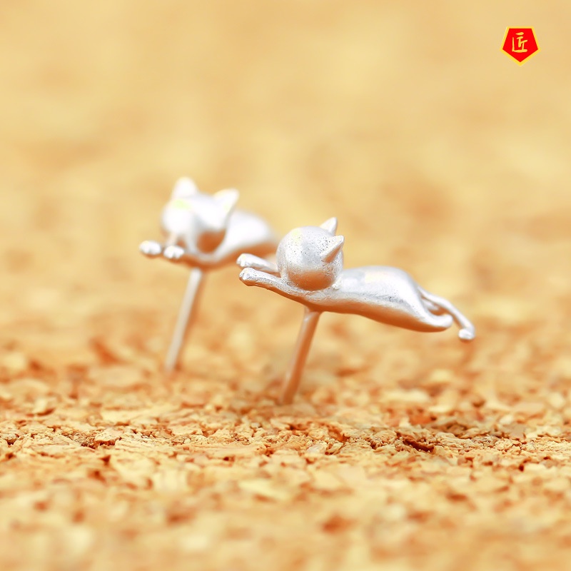 [Ready Stock]Sweet Simple Frosted Cat Ear Studs