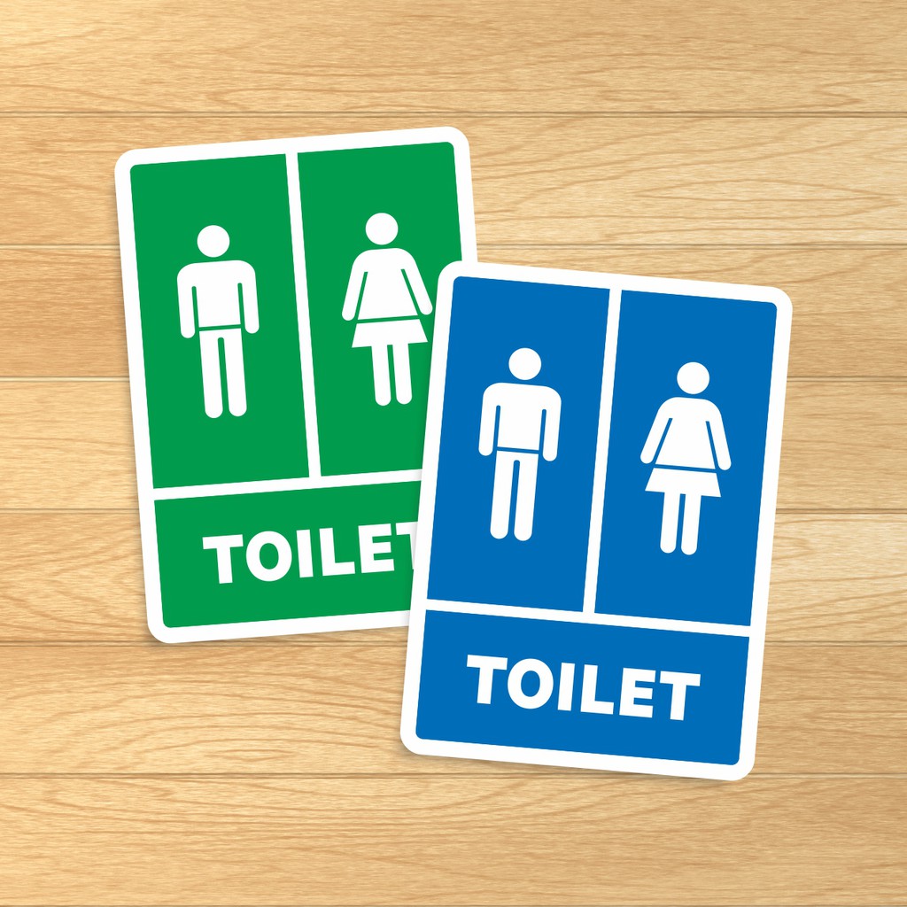 

Stiker Label Sign Vinyl Sticker Pintu Toilet Kamar Mandi 20 x 28 cm