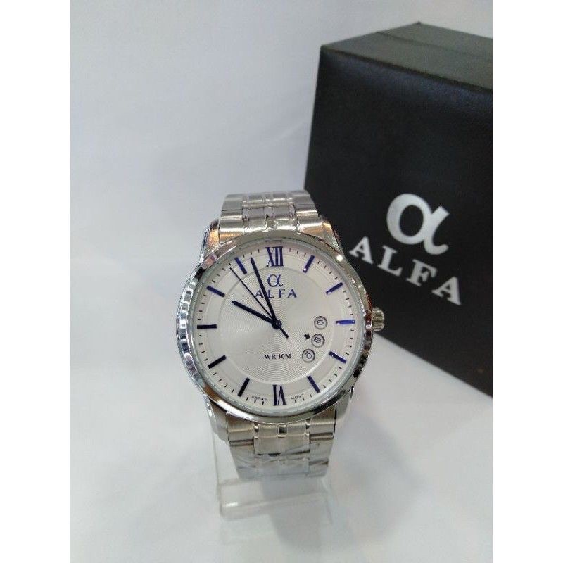 Jam tangan Alfa Pria Original 88136 Man Silver (COD)