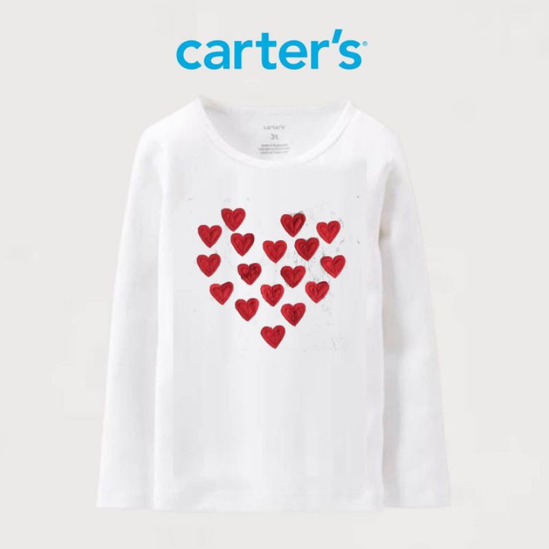 Kaos anak cewek carters bayi 1 2 tahun-White love
