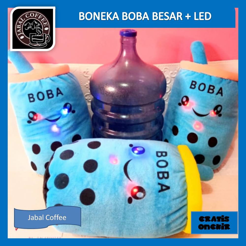 Bantal Boneka Boba LED Bubble Milk Tea Ukuran Galon Boneka Cantik Unik Lucu Imut 015