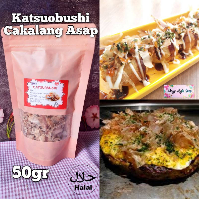 Katsuobushi 50gr 25gr cakalang asap taburan takoyaki ikan serut fish flakes okonomiyaki bonito katsuo dashi