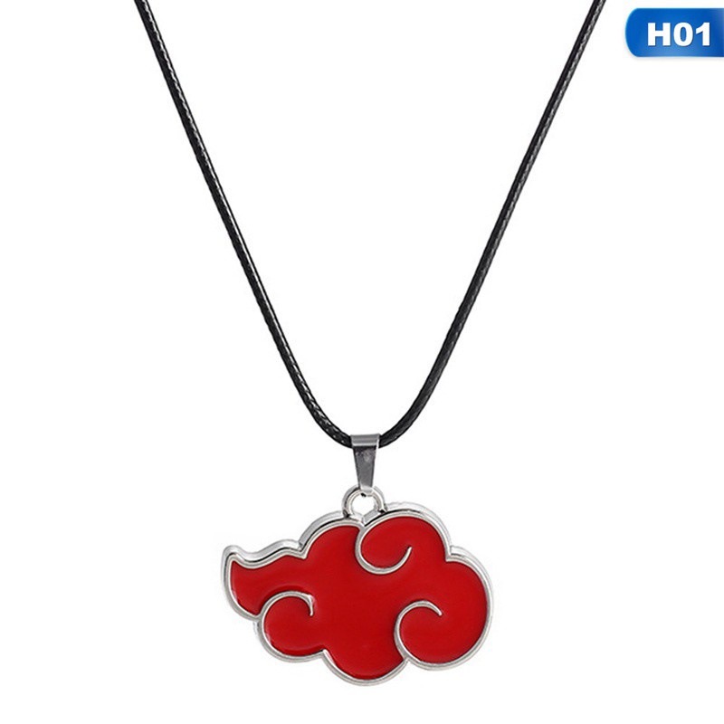 Fancyqube Naruto Red Cloud Pendant Necklace Leaf Symbol Logo Pendant Necklaces