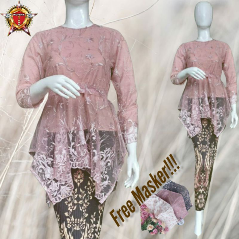 KEBAYA WISUDA MODERN / BAJU KEBAYA PESTA BAHAN TULLE / KEBAYA BROKAT / KEBAYA MODERN / KAIN KEBAYA
