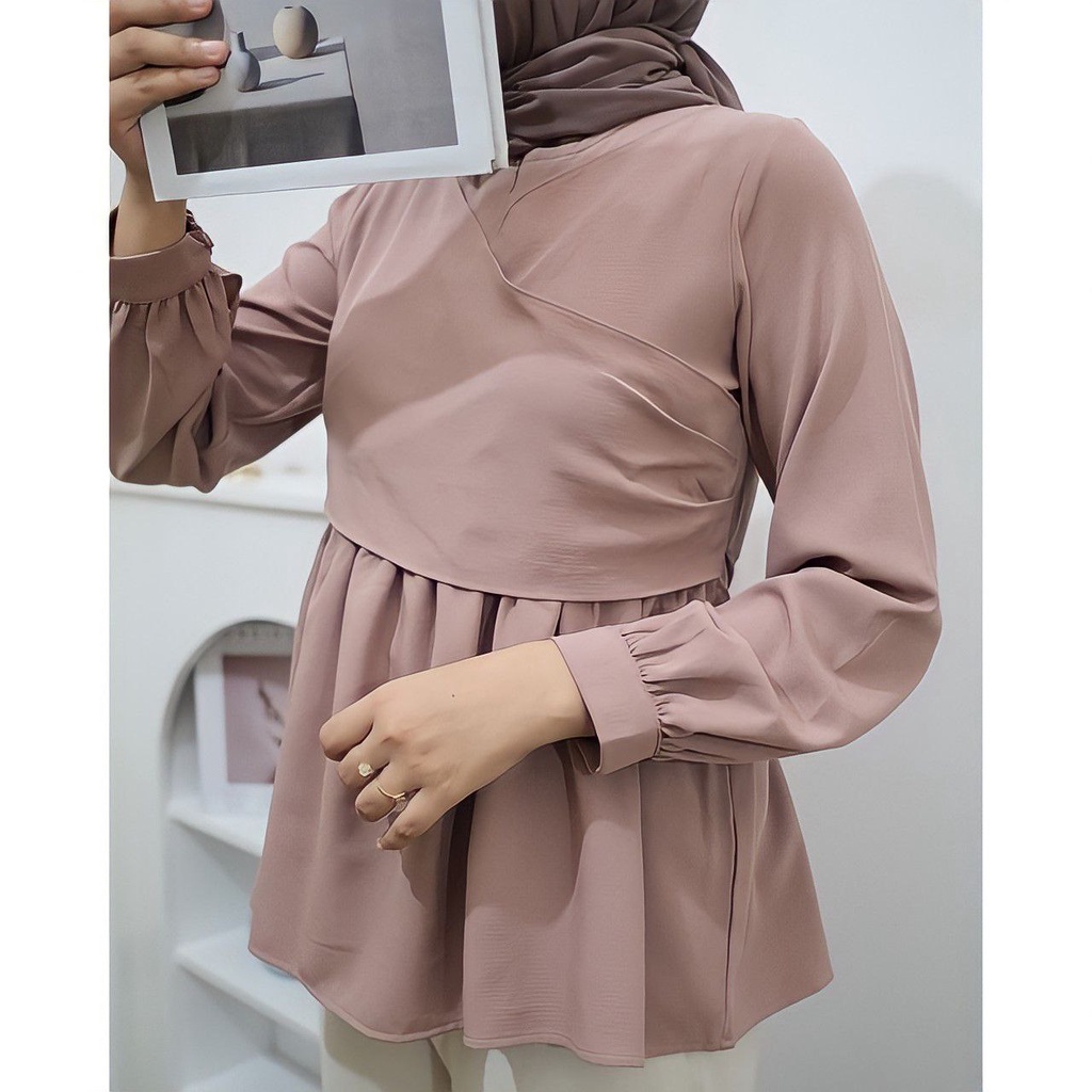 BEFAST - ZRX OOTD Blouse SIMONE / NARITA BLOUSE / Blouse Wanita Remaja Model Terbaru / Atasan Lengan Panjang / Blouse Casual Wanita / Outfit Wanita Hijab / Blouse Polos Formal / Pakaian Wanita Modis / Trendy