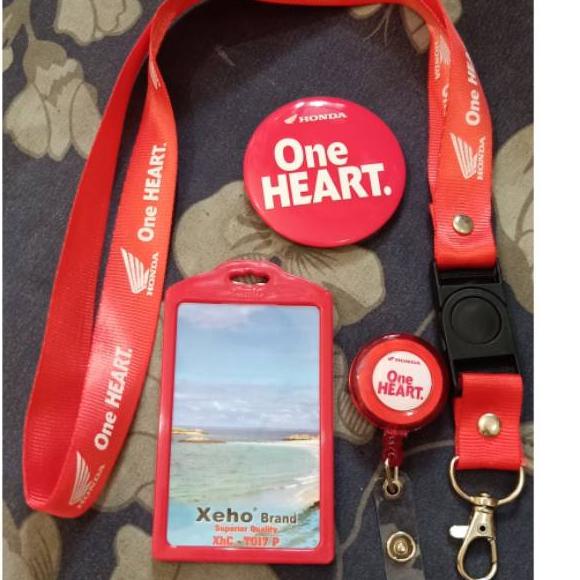 

[KODE PRODUK AEQYB10036] paket lengkap Tali id card Honda ( one heart ) ecer dan grosir