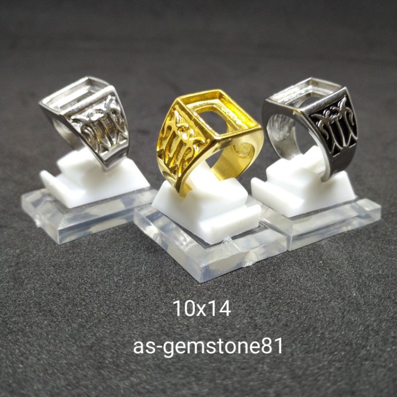 Cincin Emban Ring Kotak [titanium]k6 14*10