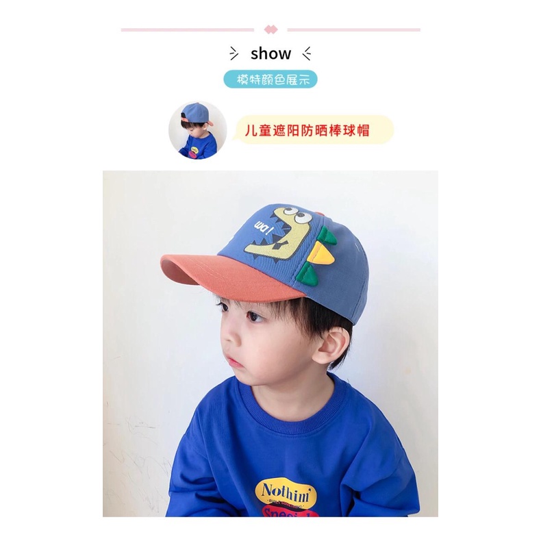 Topi Baseball Anak Laki-laki / Perempuan Gambar Dinosaurus Import HT16