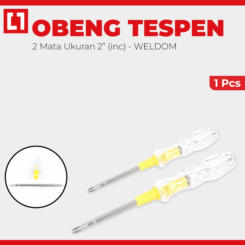 Obeng Testpen Bolak Balik Plus Minus - Weldom