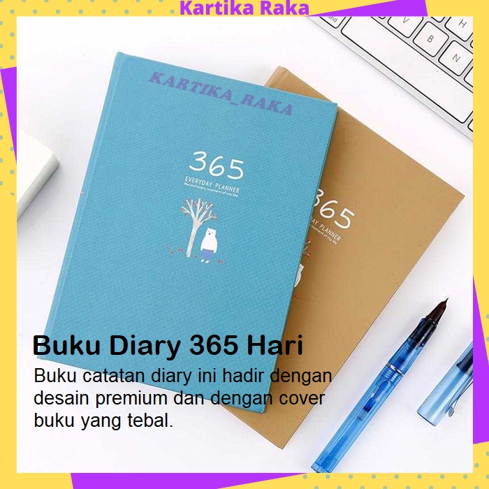KR Buku Diary 365 Hari Hardcover Planner Notebook Book Days Plan Everyday Journal Agenda Jurnal Sekolah Kantor Rapat