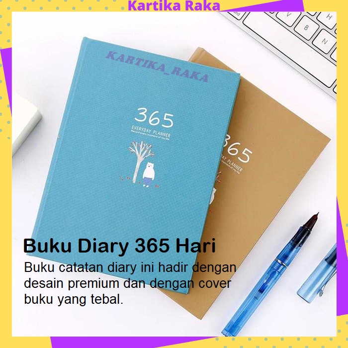 

KR Buku Diary 365 Hari Hardcover Planner Notebook Book Days Plan Everyday Journal Agenda Jurnal Sekolah Kantor Rapat