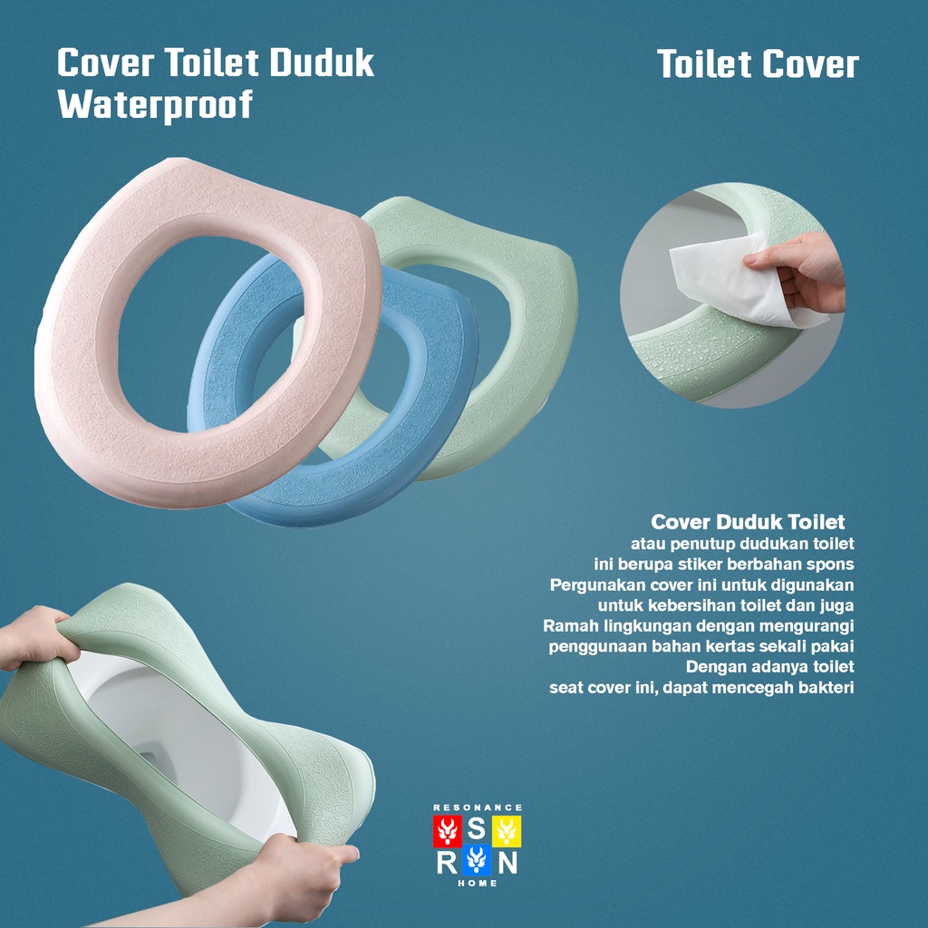 Alas Tempat Duduk WC Toilet Waterproof Universal Cover Pelapis Dudukan Closet Tahan Air Resonance Home