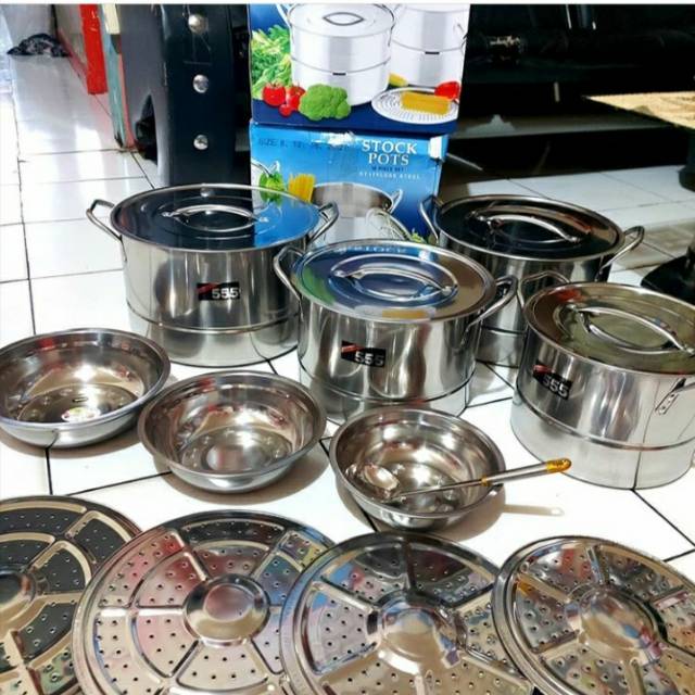 Set Panci Steamer Stock Pot 555 / Set Panci 555