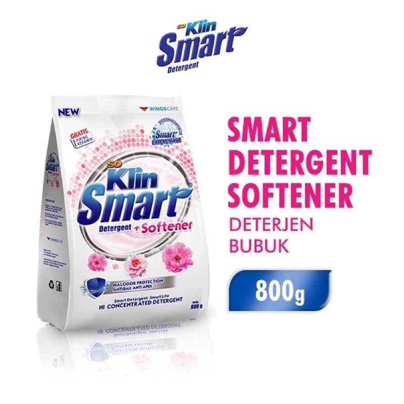 Soklin Smart Detergent Bubuk 725gr/Softener/White