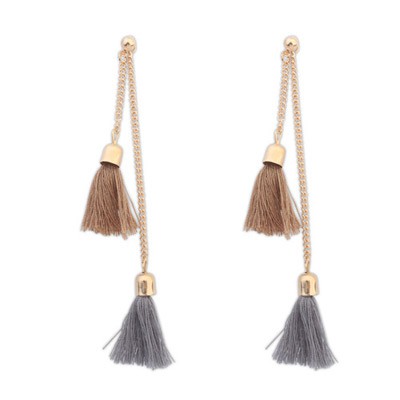 LRC Anting Tusuk Bohemia Padparadscha Tassel Decorated Simple Design Y5512X