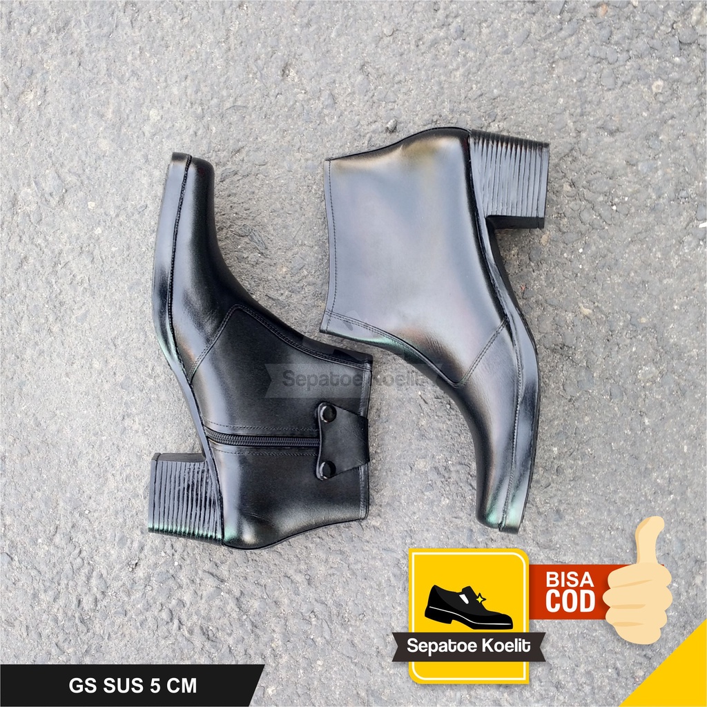 SEPATU PDH SUS WANITA SEPATU SATPAM CEWEK RESLETING WANITA KULIT ASLI SAPI KANTOR DINAS SEKOLAH RESM