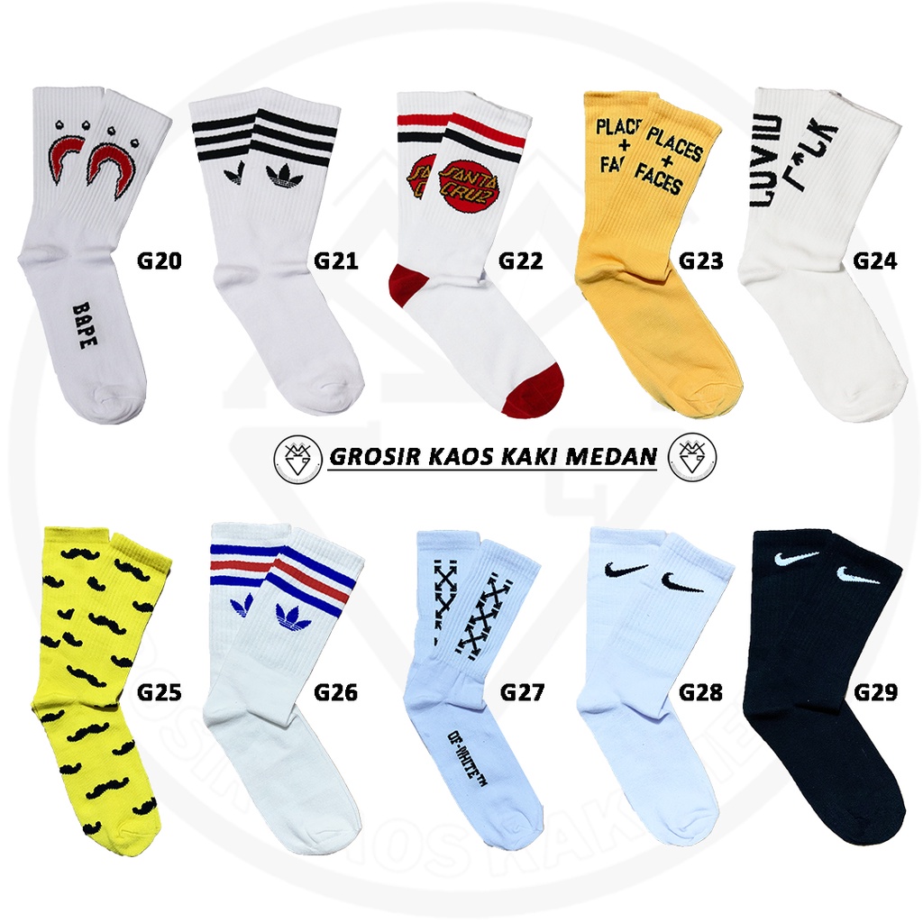 PROMO KAOS KAKI SKATE MOTIF  MEDAN CEWEK COWOK